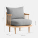 Willow Single Sofa, L89, Ash Willow Single Sofa, L89, Ash